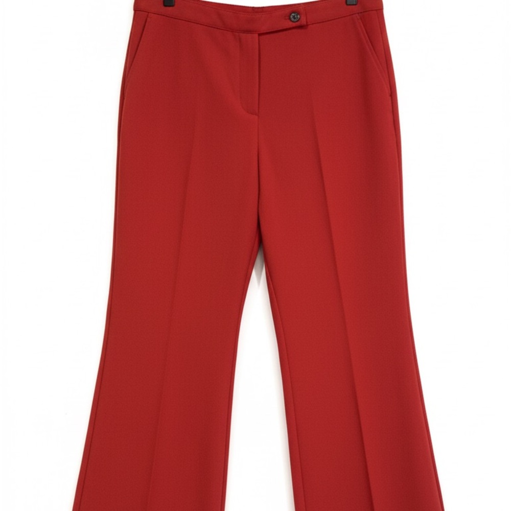 NWOT Zara's Premium Tailored Line. Red Wool Blend Tailored Wide Leg Trousers L